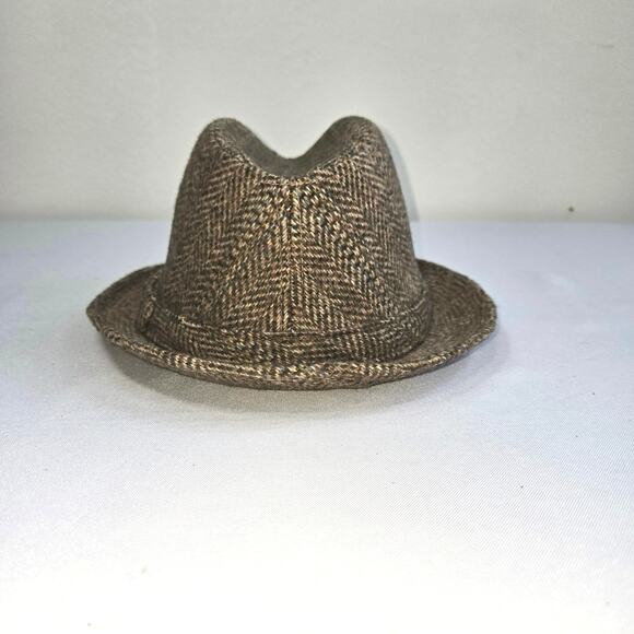 Young An Wool Blend, Herringbone Men’s Fedora Size. 7 1/4 - 7 3/8 - Picture 4 of 8